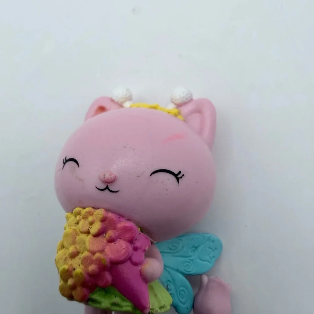 Gabbys Playhouse kitty fairy Pink Cat Figurine Flowers cake topper - Picture 6 of 8